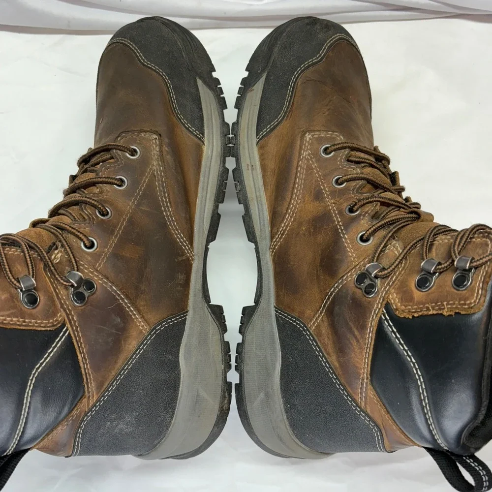 KEEN Mens Brown Leather Steel Toe Work Boots EH Rated‎ Waterproof Size 13